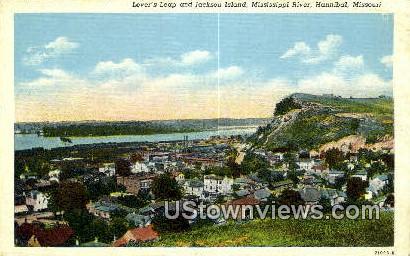 Lovers Leap, Mississippi River - Hannibal, Missouri MO Postcard