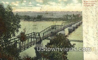 Bridge, Mississippi River - Hannibal, Missouri MO Postcard