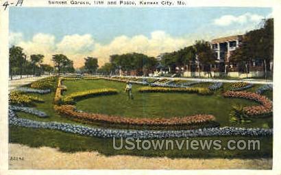 Sunken Garden - Kansas City, Missouri MO Postcard