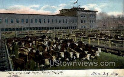 Cattle Pens, Stock Yards - Kansas City, Missouri MO Postcard