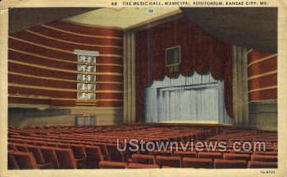Music Hall, Municipal Auditorium - Kansas City, Missouri MO Postcard