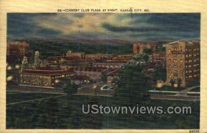 Night- Country Club Plaza - Kansas City, Missouri MO Postcard