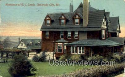 E. J. Lewis Residence - University City, Missouri MO Postcard