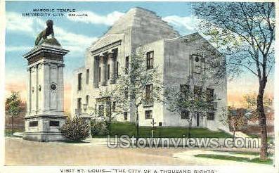 Masonic Temple - University City, Missouri MO Postcard