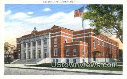 Memorial Hall - Joplin, Missouri MO Postcard