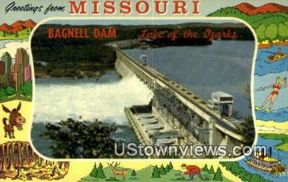 Bagnell Dam - Lake of the Ozarks, Missouri MO Postcard