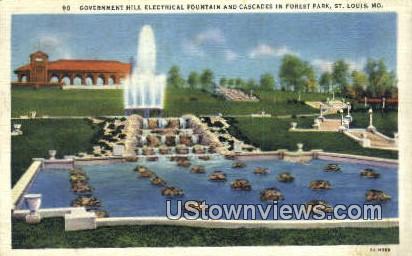 Government Hill Electrical Fountain - St. Louis, Missouri MO Postcard