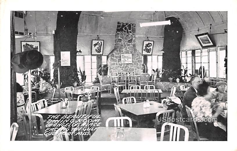 Dining Room of Angelo's Place - Gulfport, Mississippi MS Postcard