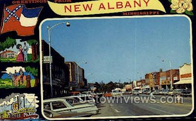 Greetings From - New Albany, Mississippi MS Postcard