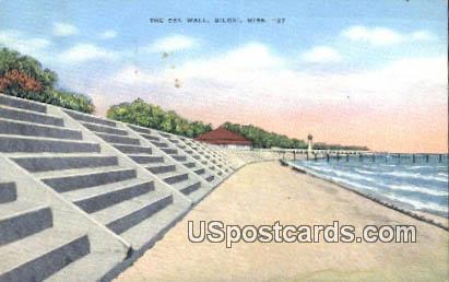 Sea Wall - Biloxi, Mississippi MS Postcard