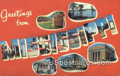 Greetings from Mississippi, Postcard       ;       Greetings from MS,