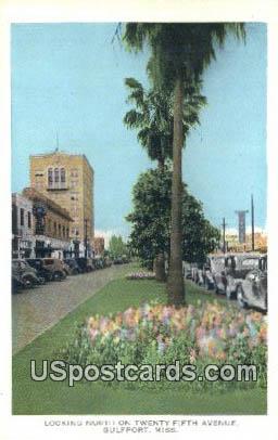 Twenty Fifth Avenue - Gulfport, Mississippi MS Postcard