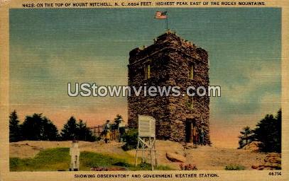Government Weather Station - Mount Mitchell, North Carolina NC Postcard