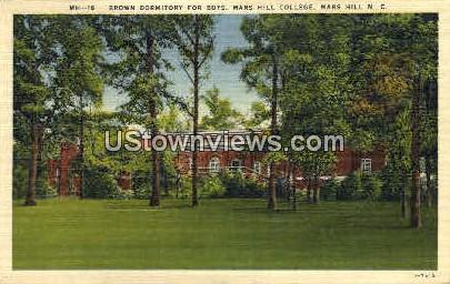 Brown Dormitory for Boys - Mars Hill, North Carolina NC Postcard