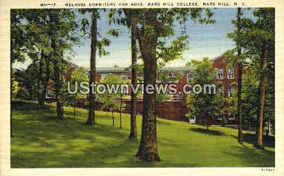 Melrose Dorm, Mars Hill College - North Carolina NC Postcard