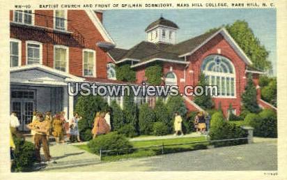 Baptist Church - Mars Hill, North Carolina NC Postcard