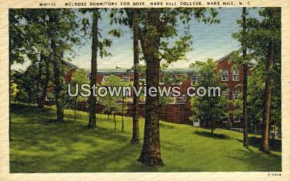 Melrose Dorm for Boys - Mars Hill, North Carolina NC Postcard