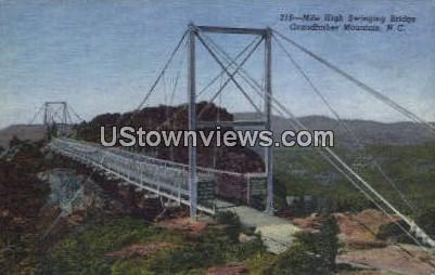 Swinging Bridge - Grandfather Mountain, North Carolina NC Postcard