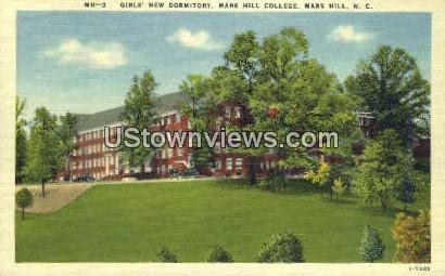 Girls' New Dorm, Mars Hill College - North Carolina NC Postcard
