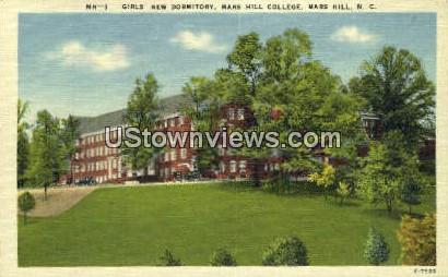Girls New Dorm, Mars Hill College - North Carolina NC Postcard