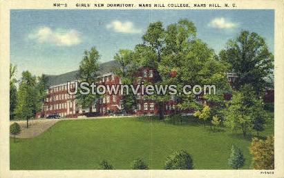 Girls New Dorm, Mars Hill College - North Carolina NC Postcard