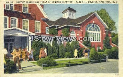 Baptist Church, Mars Hill College - North Carolina NC Postcard
