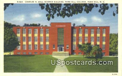 Charles M Wall Science Bld., Mars Hill College - North Carolina NC Postcard