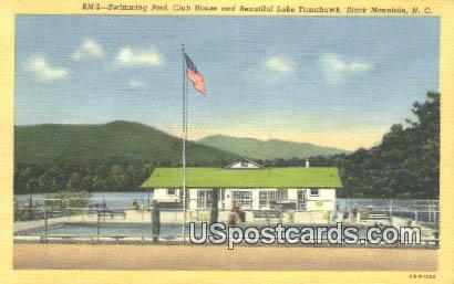 Swimming Pool, Club House, Lake Tomahawk - Black Mountain, North Carolina NC Postcard