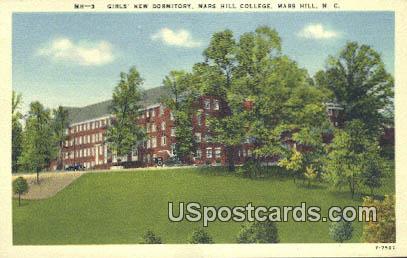 Girls' New Dormitory, Mars Hill College - North Carolina NC Postcard