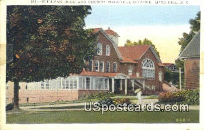 Spillman Home & Church, Mars Hill College - North Carolina NC Postcard