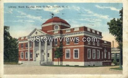 Library, North Carolina State College - Raleigh Postcard