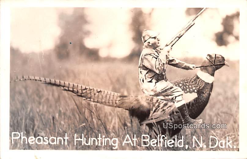 Pheasant Hunting - Belfield, North Dakota ND Postcard