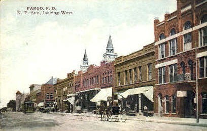 N.P. Ave. - Fargo, North Dakota ND Postcard