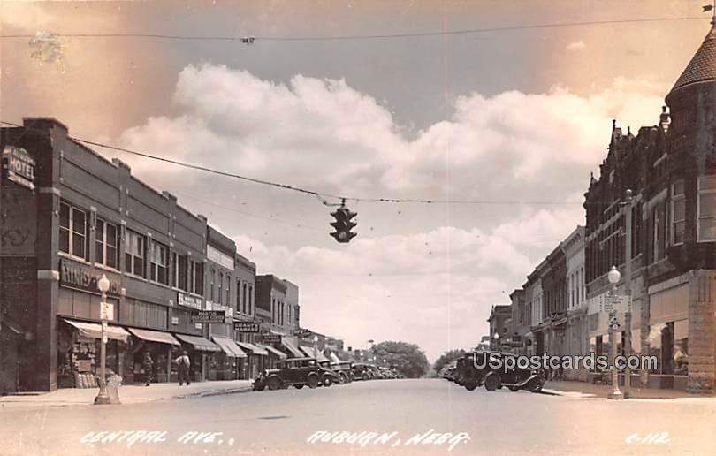 Central Avenue - Auburn, Nebraska NE Postcard