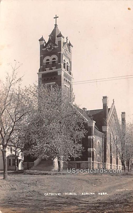 Catholic Church - Auburn, Nebraska NE Postcard