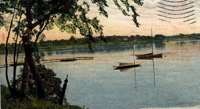Boats on Lake - Brighton, Nebraska NE Postcard