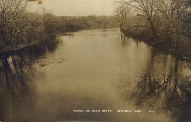 Scene on Blue River - Beatrice, Nebraska NE Postcard