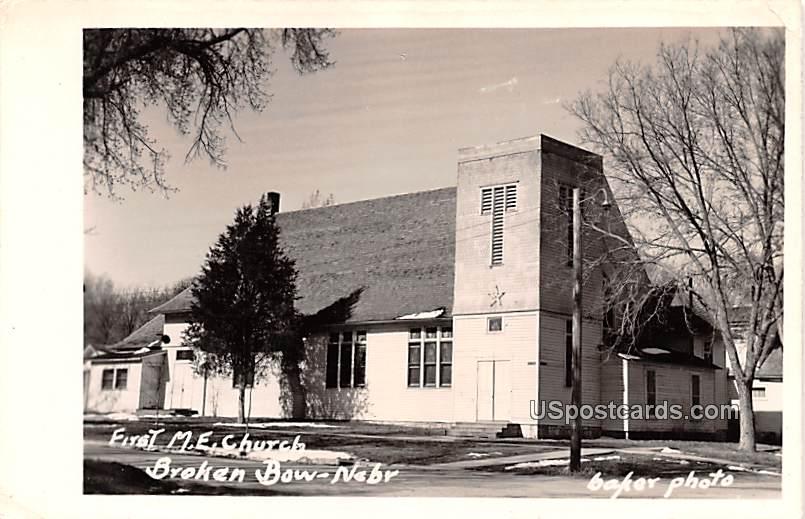 First ME Church - Broken Bow, Nebraska NE Postcard