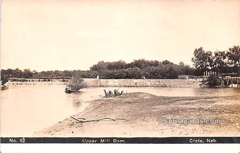 Upper Mill Dam - Crete, Nebraska NE Postcard