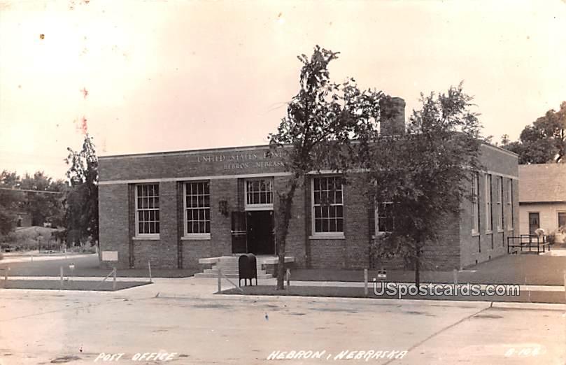 Post Office - Hebron, Nebraska NE Postcard