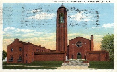 First Plymouth Congregational Church - Lincoln, Nebraska NE Postcard