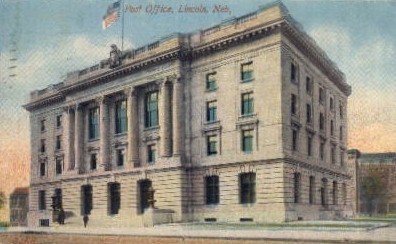 Post Office - Lincoln, Nebraska NE Postcard