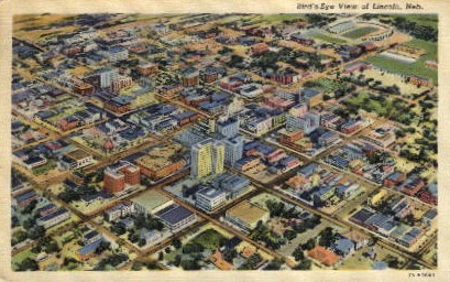 Birds eye view of Lincoln - Nebraska NE Postcard