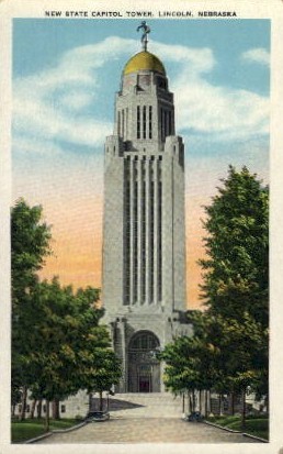 New State Capitol Tower - Lincoln, Nebraska NE Postcard