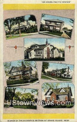 Residence Section - Grand Island, Nebraska NE Postcard