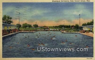Municipal Swimming Pool - Grand Island, Nebraska NE Postcard