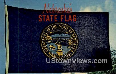 State Flag - Greetings from, Nebraska NE Postcard
