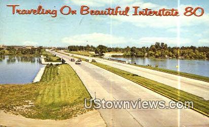 Interstate 80, Nebraska,     :          Interstate 80, NE Postcard