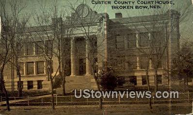 Custer County Court House - Broken Bow, Nebraska NE Postcard