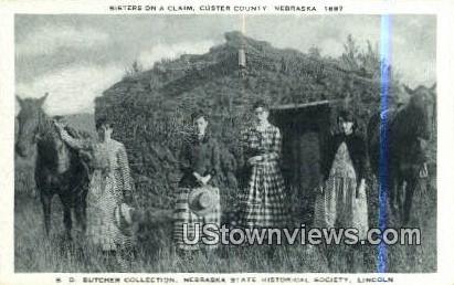 Sisters on a Claim - Custer County, Nebraska NE Postcard